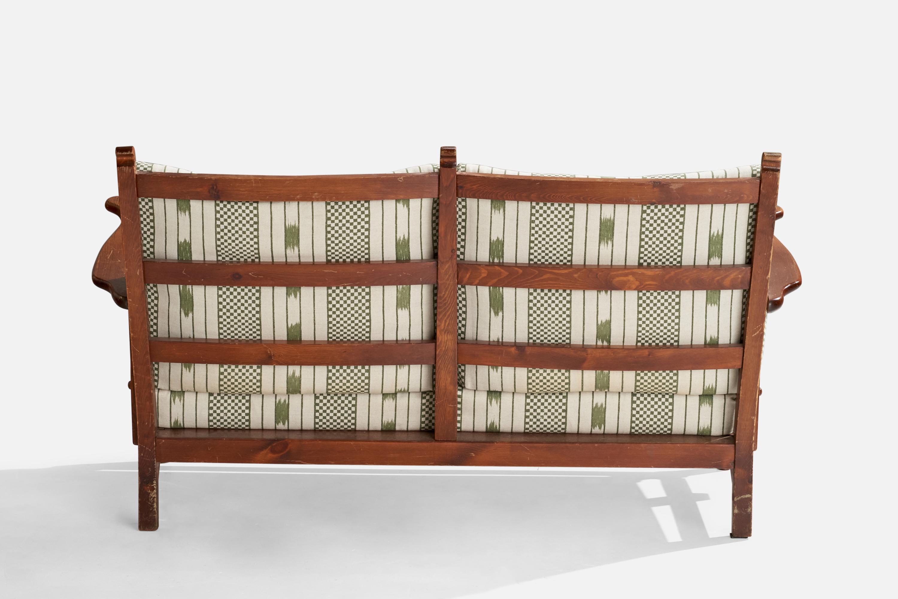 Göperts möbler, Canapé, pin, tissu, Suède, années 1940 en vente 1