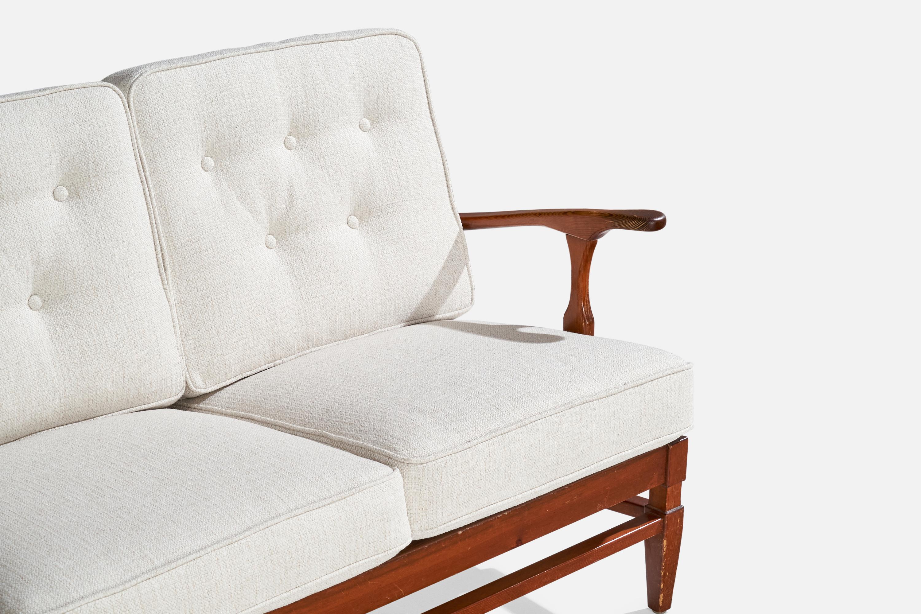Göperts Möbler, canapé, pin, tissu, Suède, années 1940 en vente 2