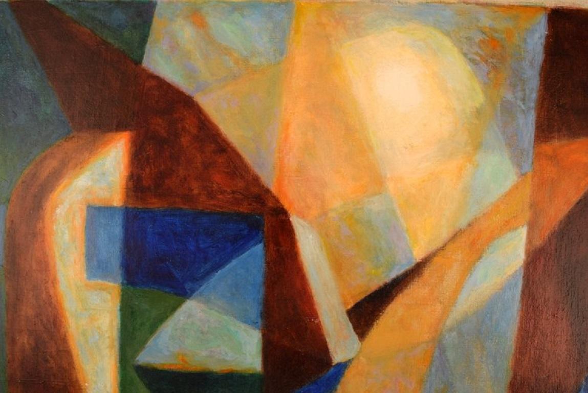 Late 20th Century Göran Bengtsson (b. 1937), Sweden, Oil on Board, Abstract Composition