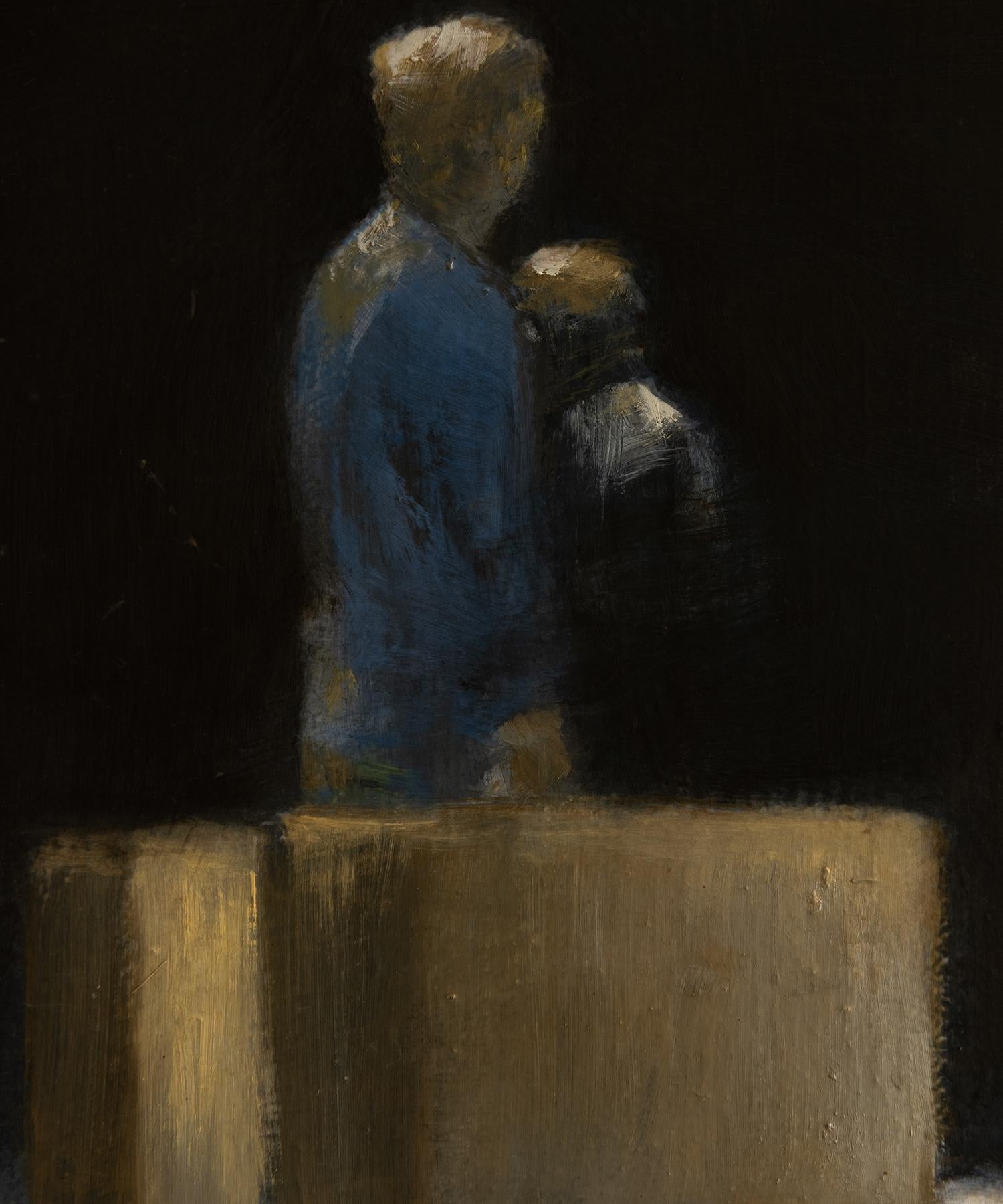 Visitatori - Figurative Painting Nero di Goran Djurovic