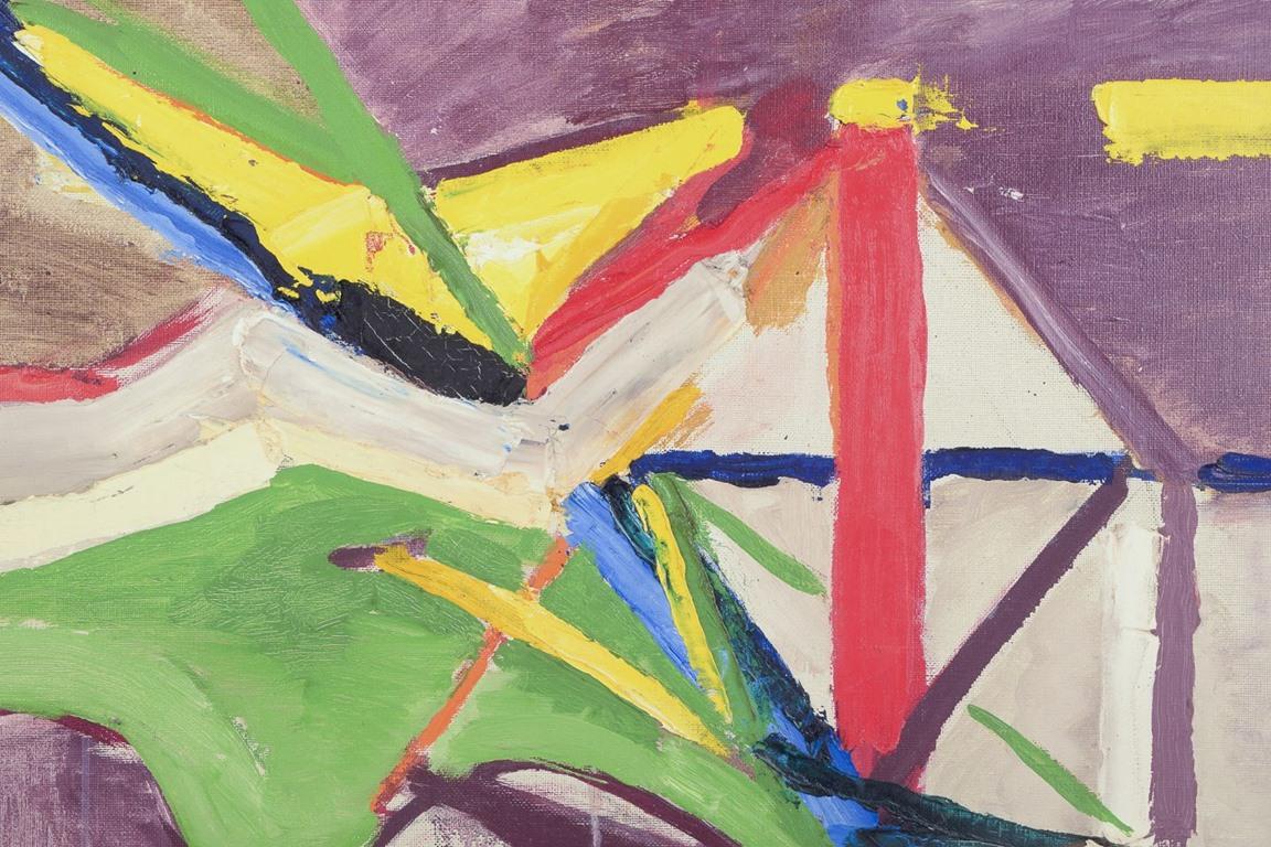 Moderne Göran Hellberg, artiste suédois. Huile sur toile. composition abstraite des années 1970 en vente