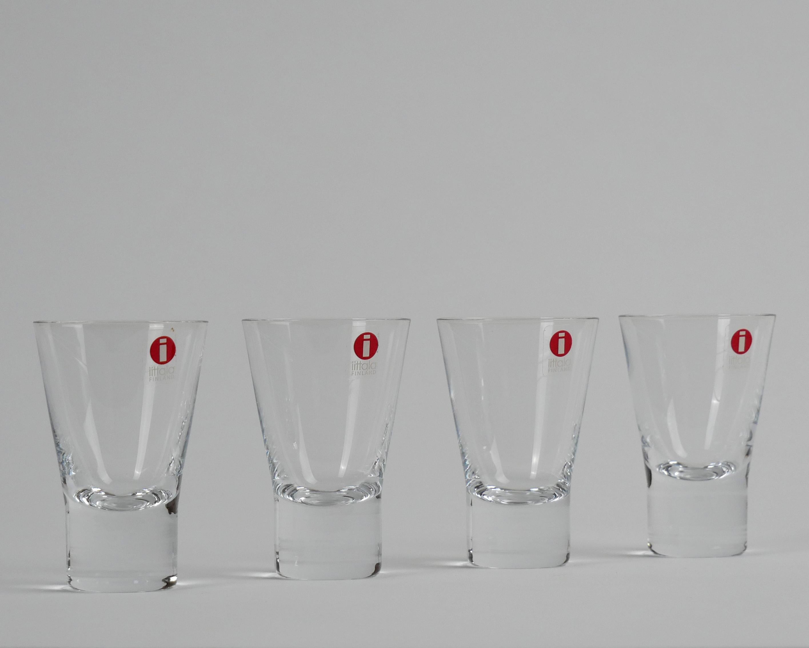 Finnish Göran Hongell for Iittala 1948 Set of 4 ‘Aarne’ Vodka Glasses Wirkkala Sarpaneva