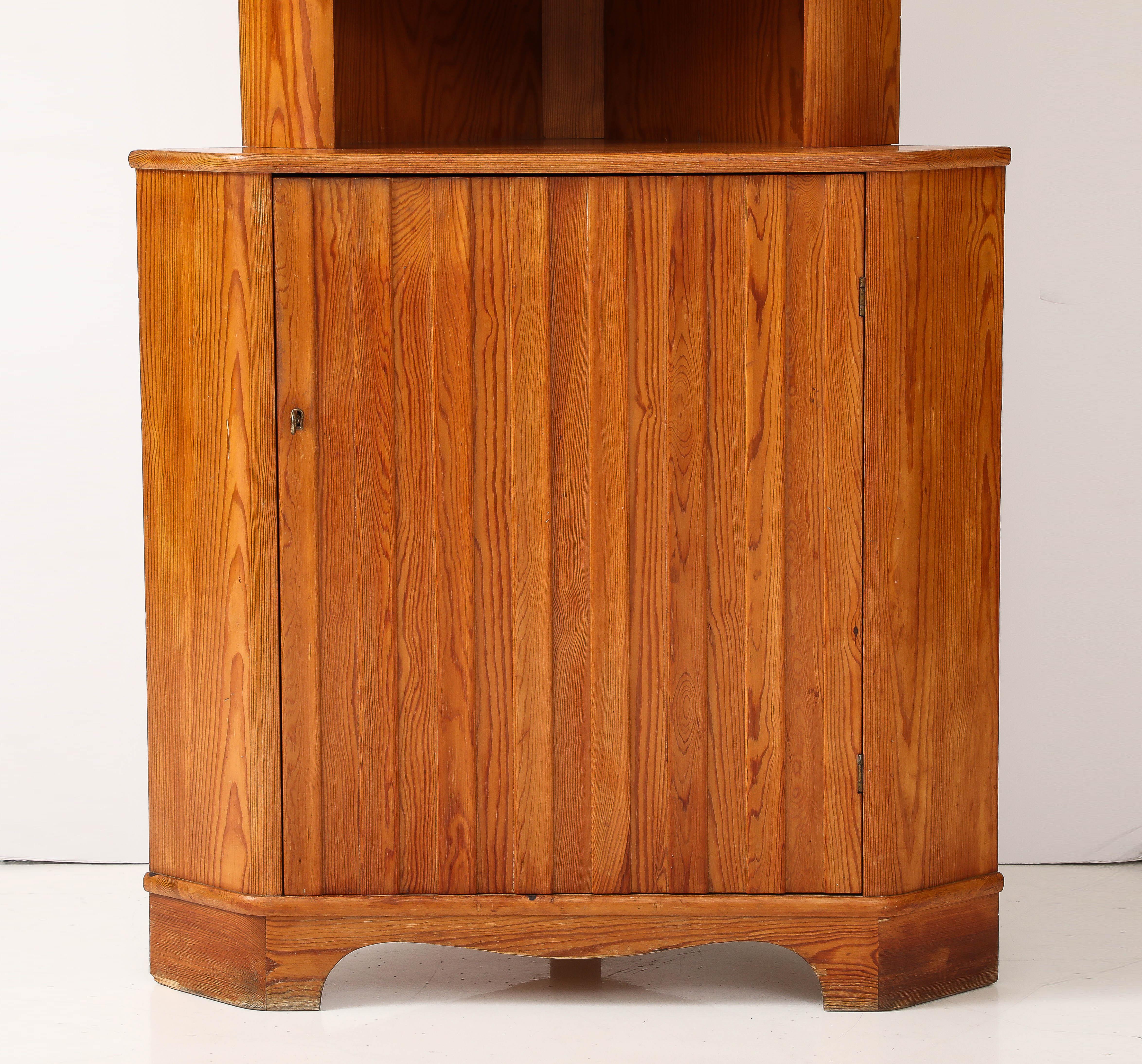 European Göran Malmvall, Svensk Für, Corner Cupboard, Sweden, 1940's, stamped For Sale