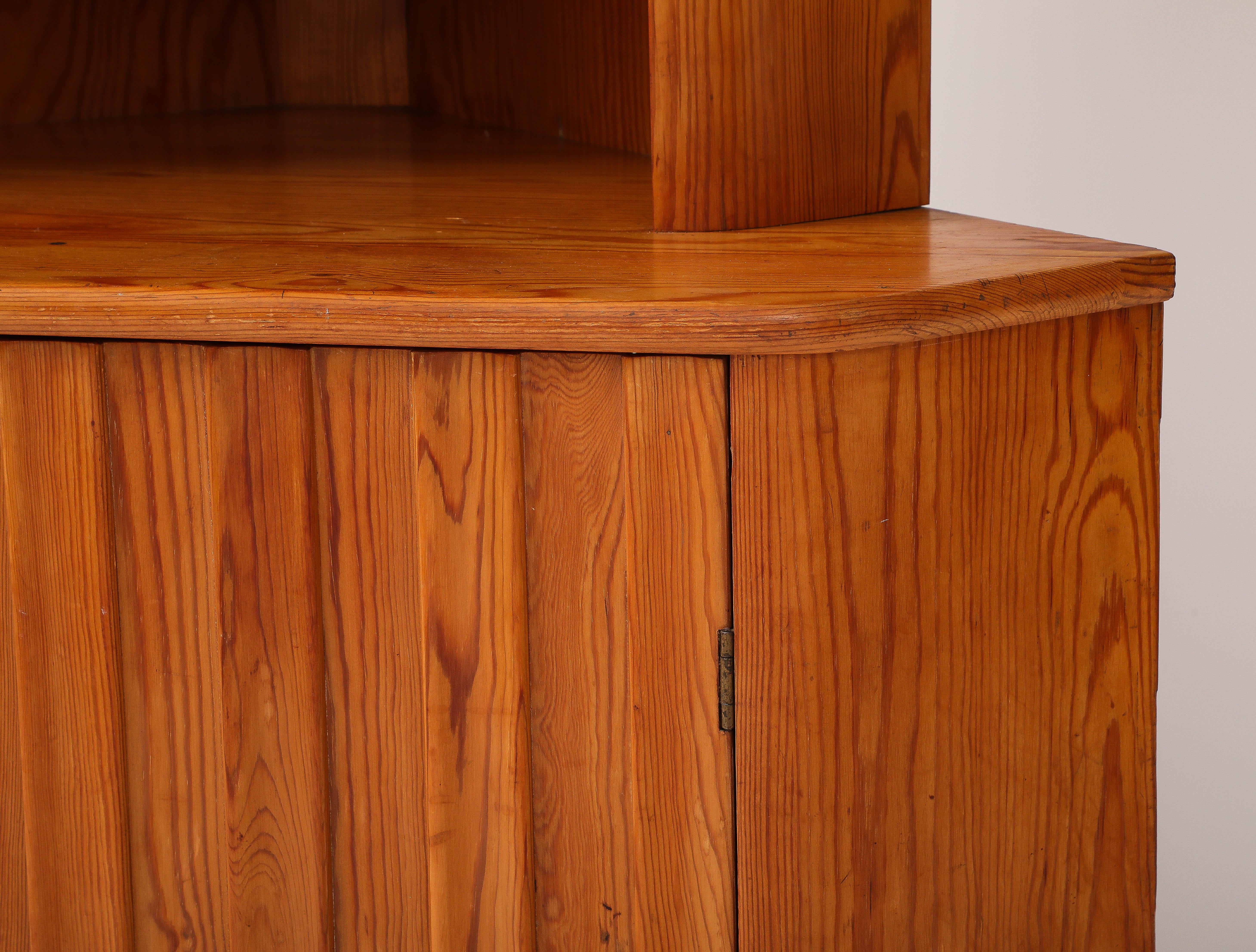 Mid-20th Century Göran Malmvall, Svensk Für, Corner Cupboard, Sweden, 1940's, stamped For Sale