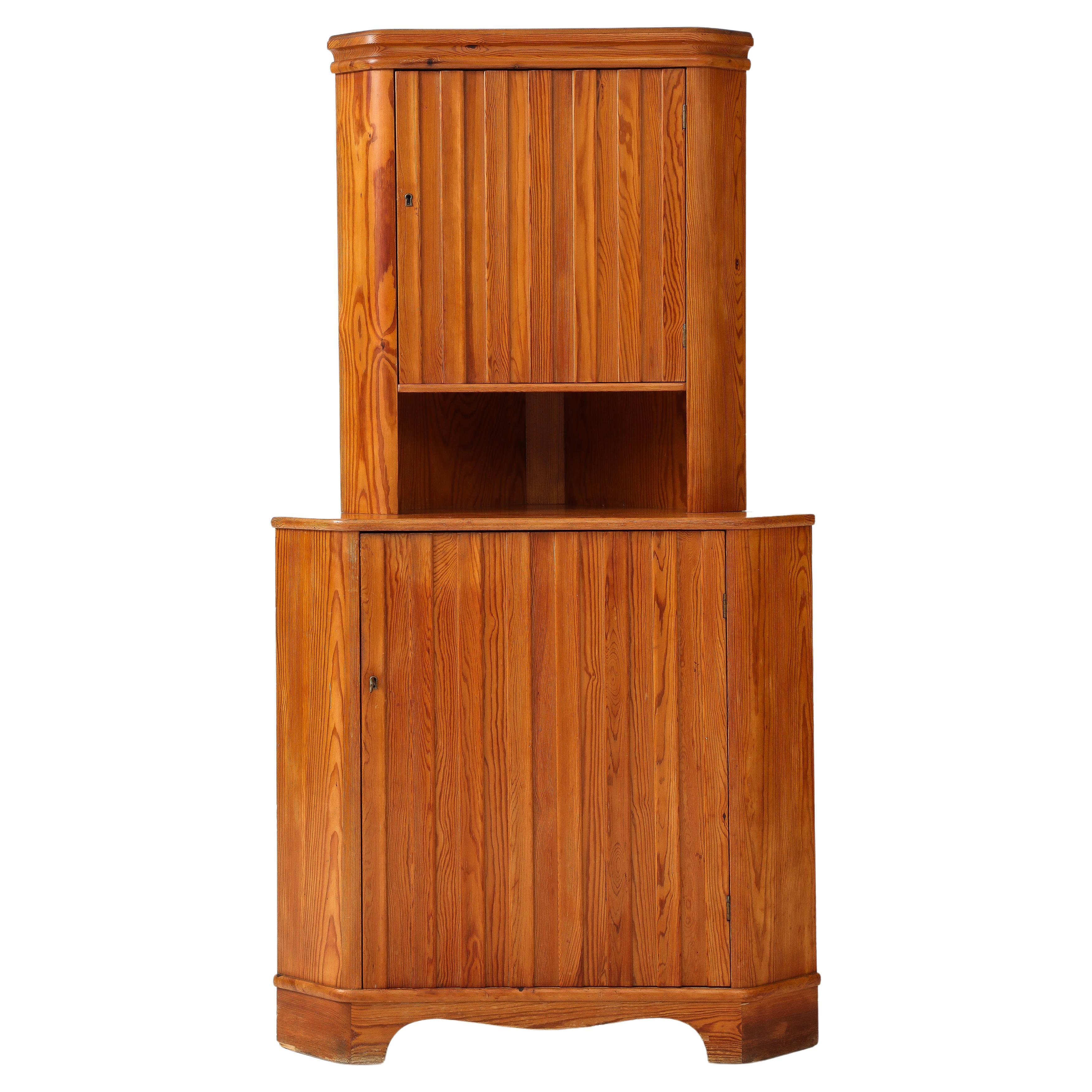 Göran Malmvall, Svensk Für, Corner Cupboard, Sweden, 1940's, stamped