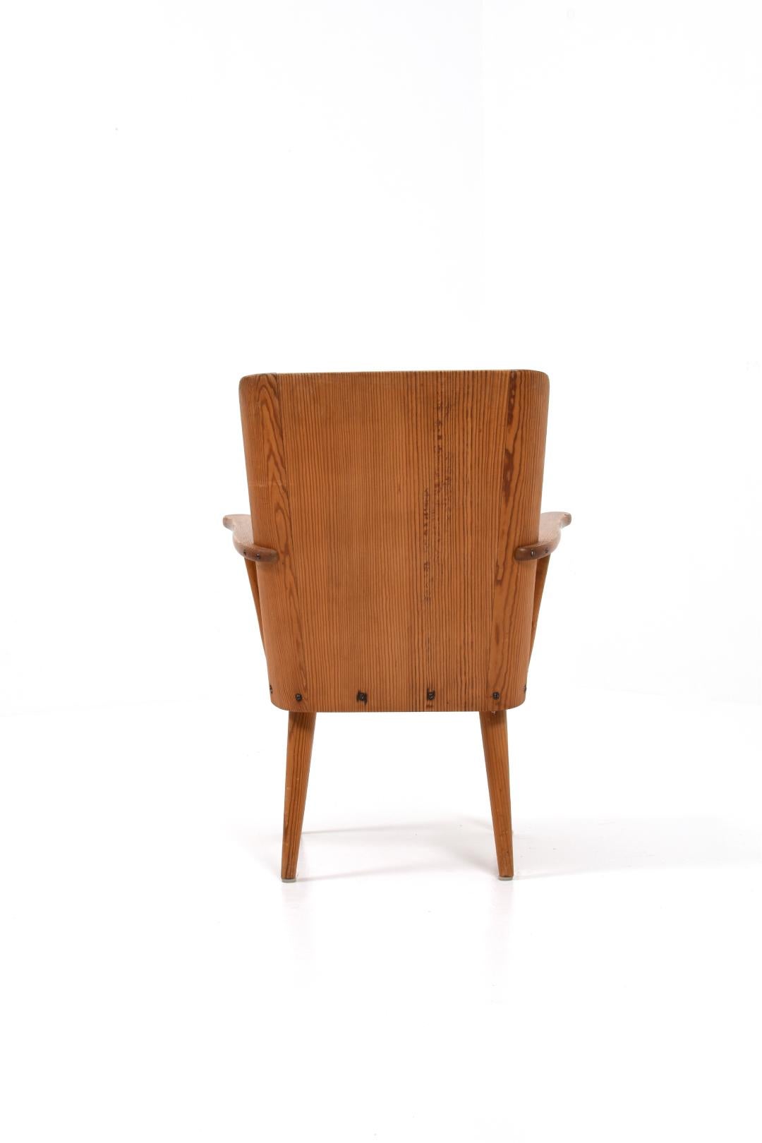 Mid-20th Century Göran Malmvall Armchair in Pine by Svensk Fur in Sweden For Sale