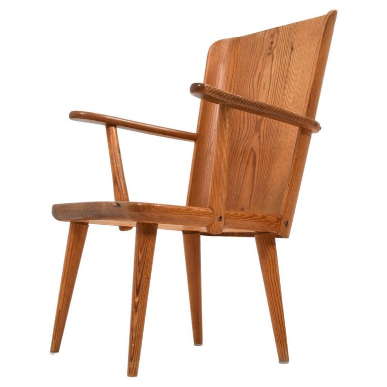 Göran Malmvall Armchair in Pine by Svensk Fur in Sweden For Sale