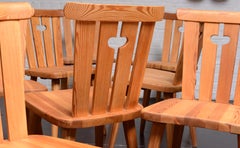Göran Malmvall Classic Swedish pine chairs set of 8 completely restored, mint!