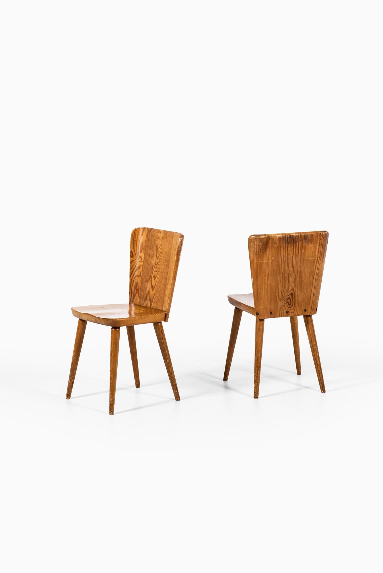 Mid-20th Century Göran Malmvall Dining Chairs in Pine by Svensk Fur in Sweden