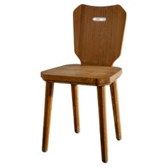 Silla de oficina de comedor Göran Malmvall de pino producida en Suecia, década de 1940