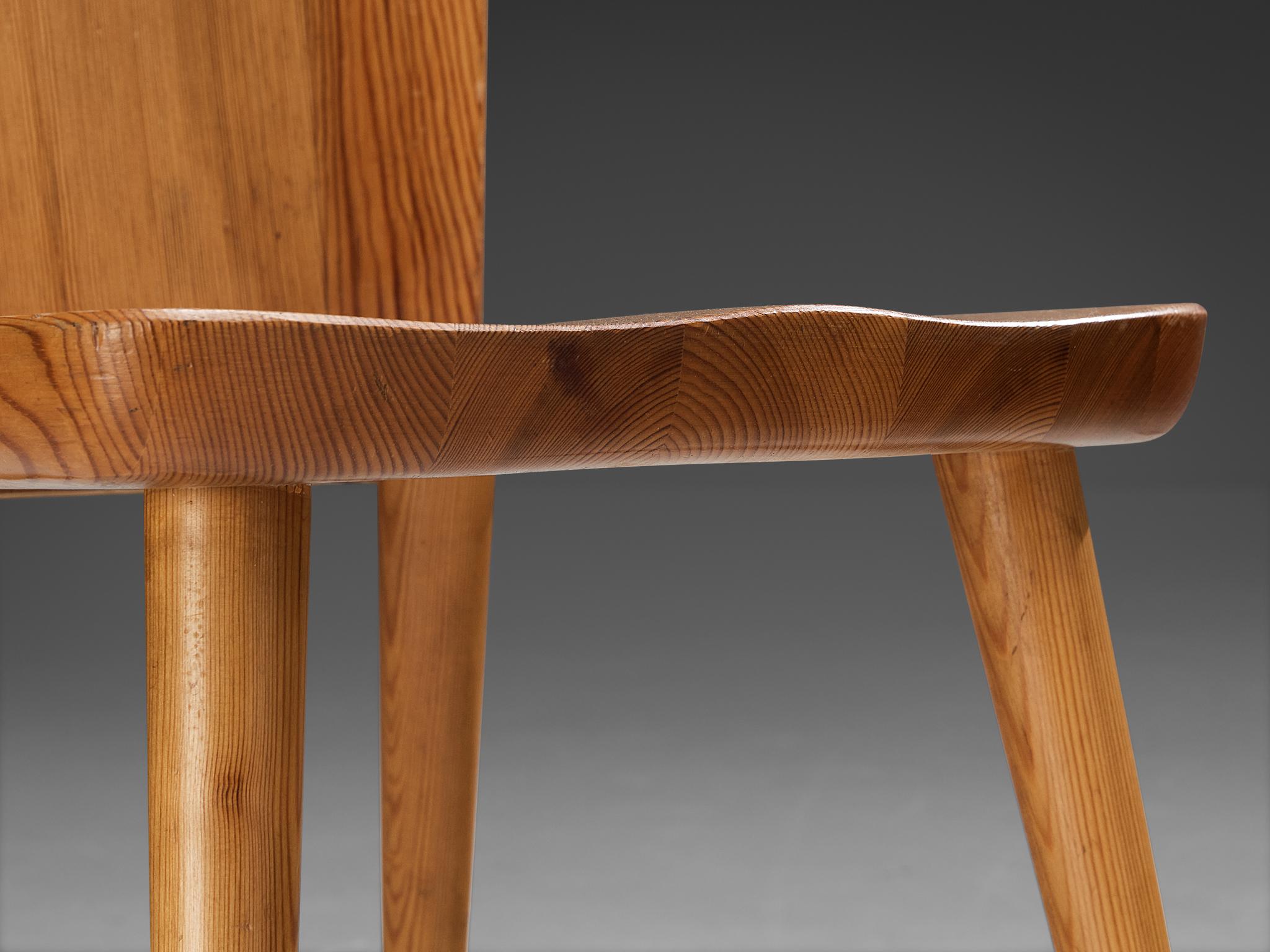 Scandinavian Modern Göran Malmvall for Svensk Fur Dining Chair in Solid Pine