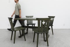 Göran Malmvall Green stained 'Sportstugemöbler' dining set