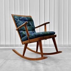 Göran Malmvall modernist pinewood rocking chair, Svensk Fur, Sweden, 1940s