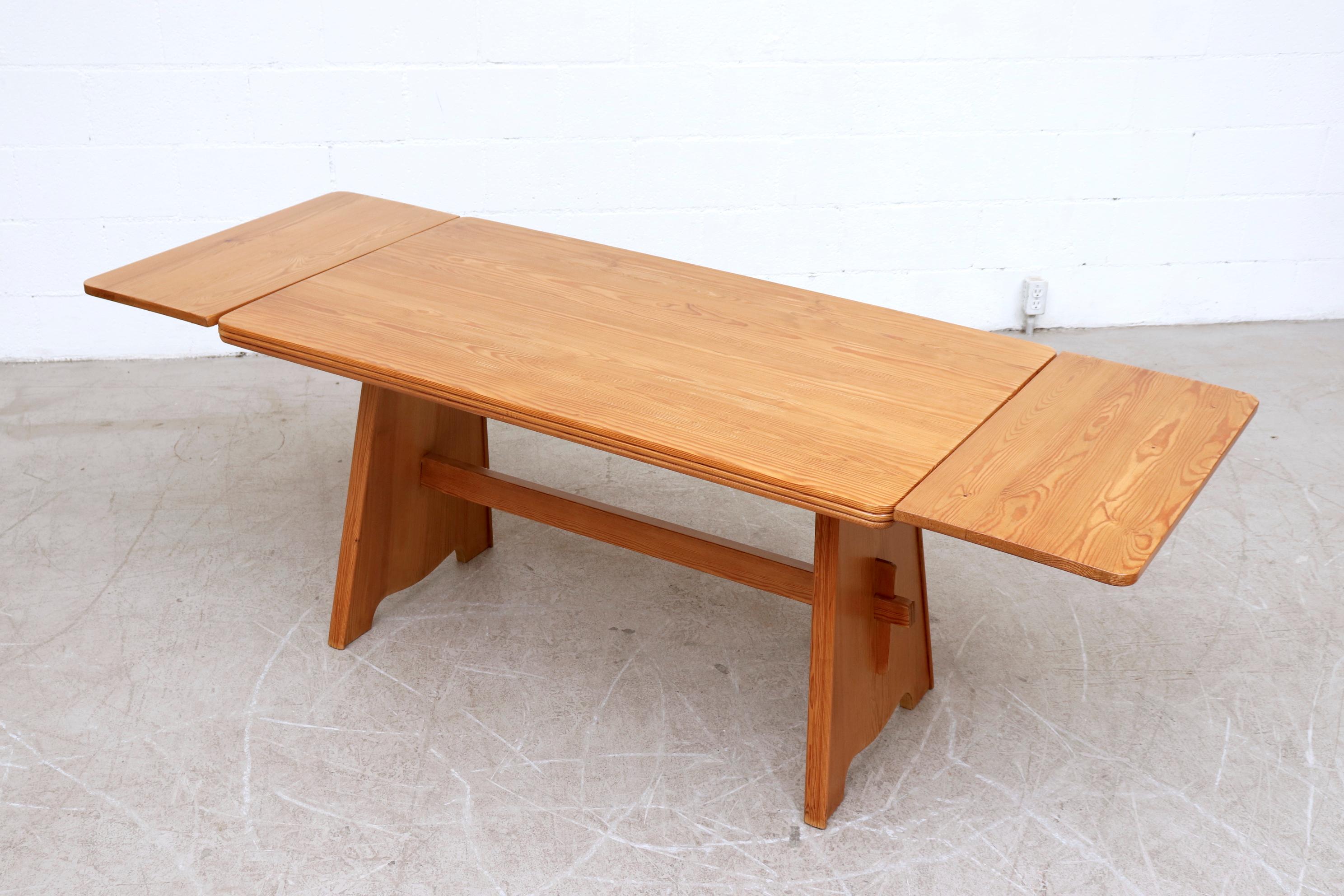 Dutch Göran Malmvall Pine Dining Table with Leaves