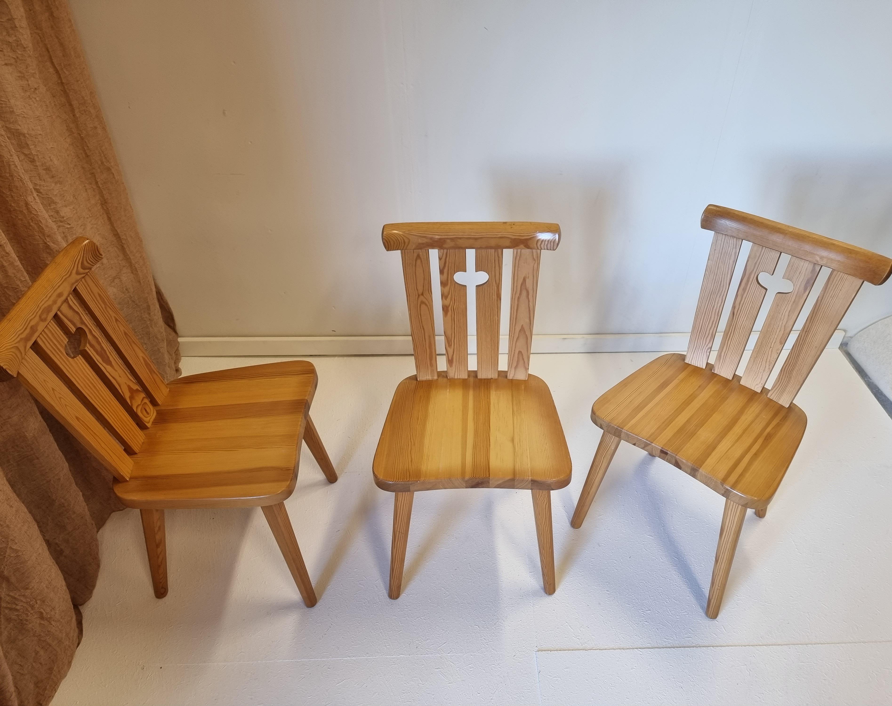 20th Century Göran Malmvall, Set '8' with Pine Chairs, Sportstugemöbler / Scandinavian Modern