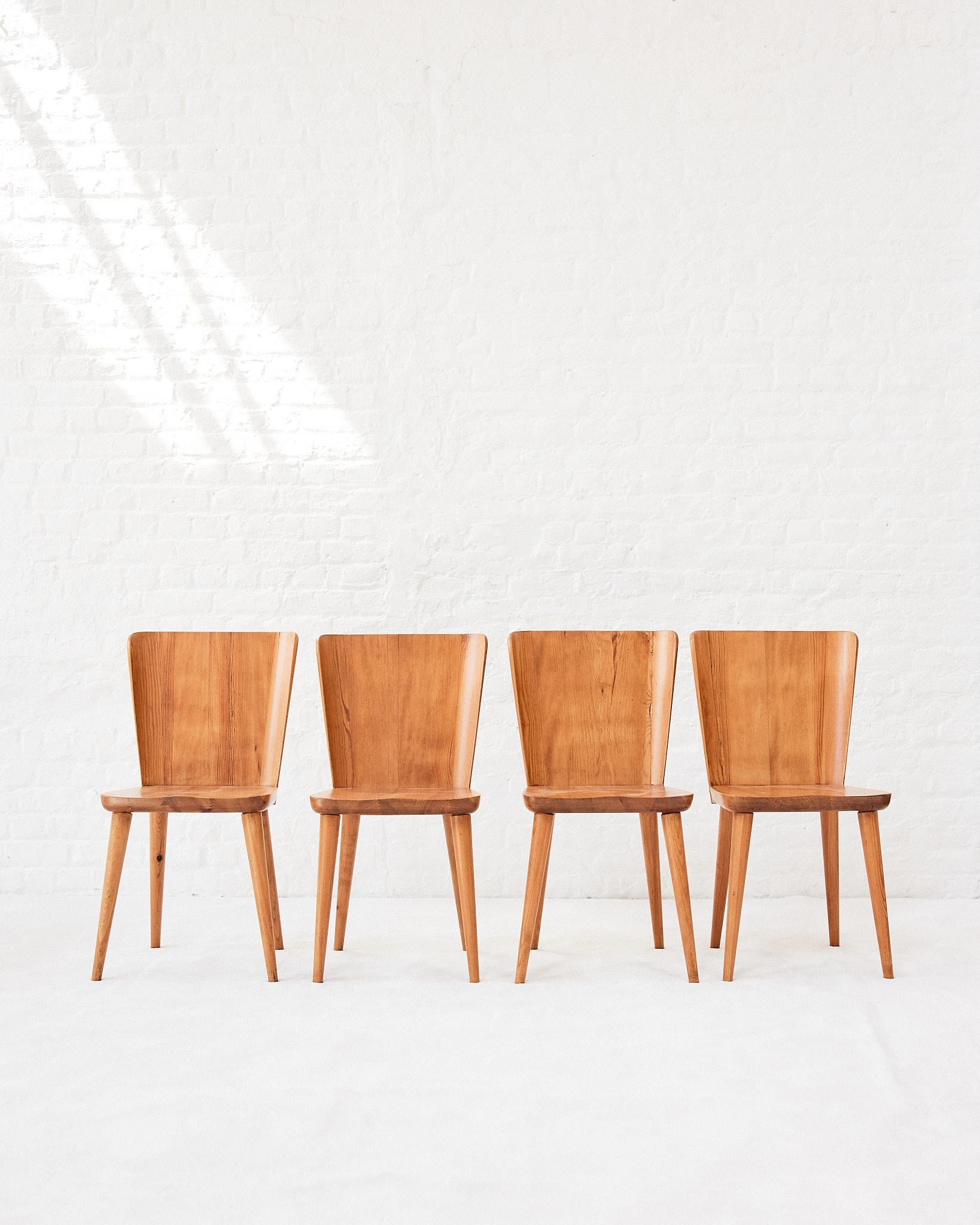 Pine Goran Malmvall Set of 7 “510” Dining Chairs