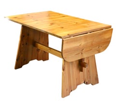 Göran Malmvall Style Swedish Mid-Century Modern Sculptural Pine Dining Table