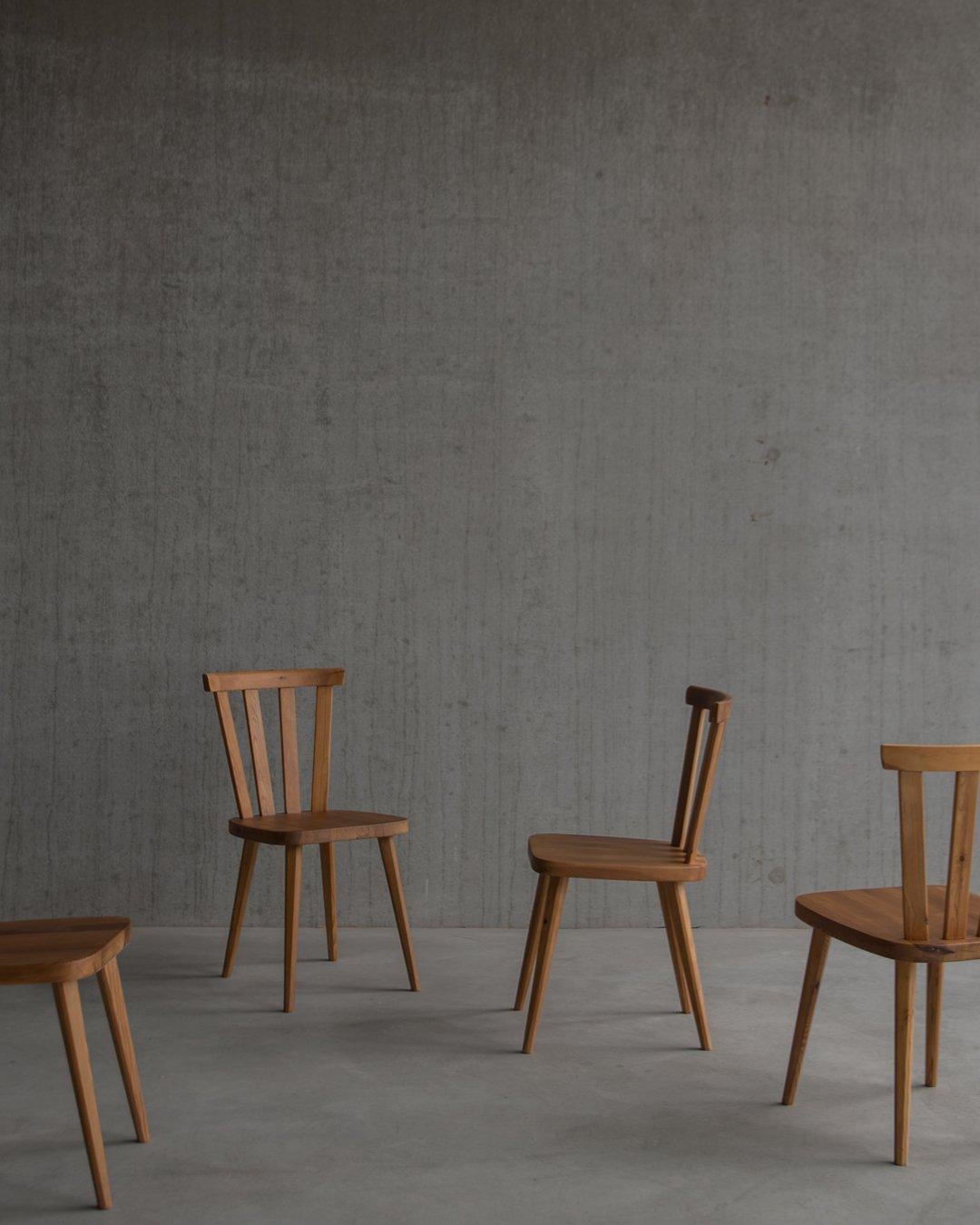 Göran Malmvall, Svensk Fur, Set of 4 Pine Chairs 3