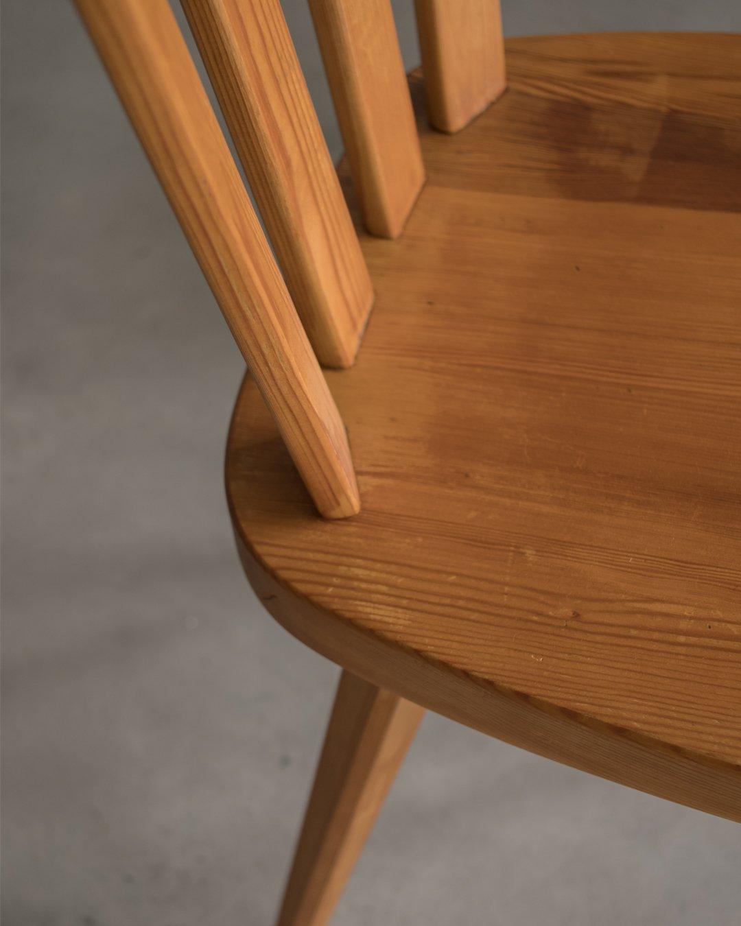 Woodwork Göran Malmvall, Svensk Fur, Set of 4 Pine Chairs