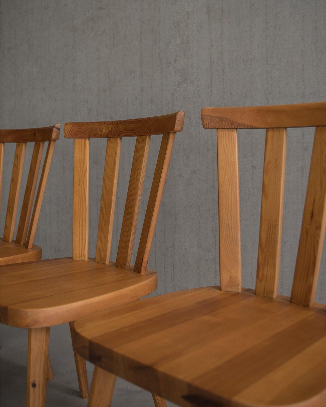 Göran Malmvall, Svensk Fur, Set of 4 Pine Chairs 2