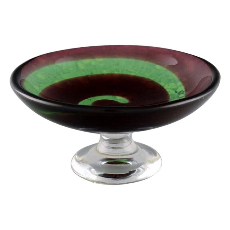 New Large 23" Hand Blown Art Glass Vase Purple Fluted Spiral Design Decorative 