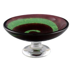 Retro Göran Wärff for Kosta Boda, Bowl / Compote in Mouth-Blown Art Glass