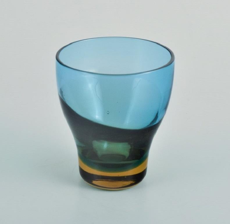 Göran Wärff pour Pukeberg. Un ensemble de 10 verres à pied uniques bleu-vert « Tropico ».  Excellent état - En vente à Copenhagen, DK