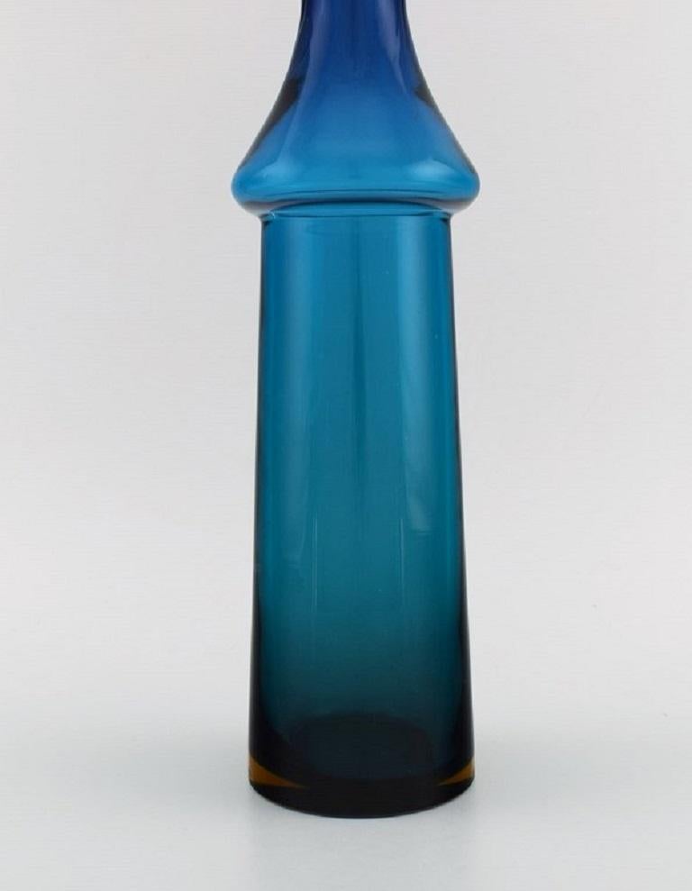 Swedish Göran Wärff for Pukeberg, Large Tropico Decanter in Blue Mouth-Blown Art Glass For Sale