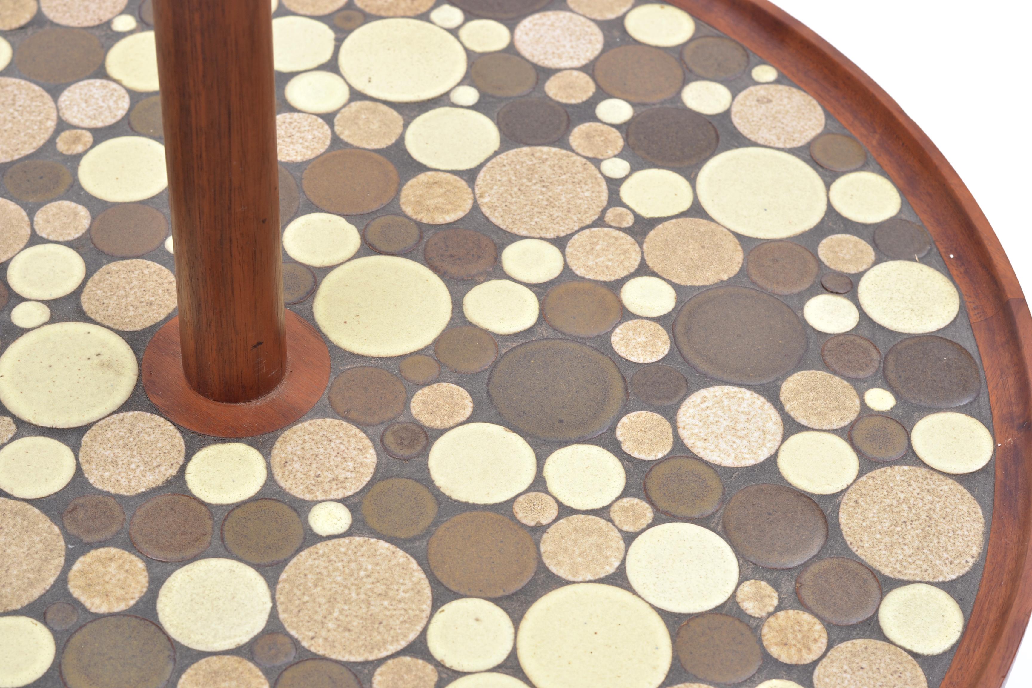 Mid-Century Modern Gordan and Jane Martz Floor Lamp with Tile Table for Marshall Studios For Sale