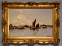 Oil Painting by Gordon A Meadows "Barnes on Thames"