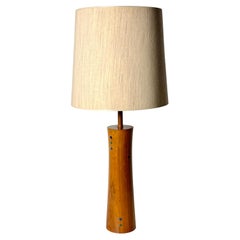 Gordon and Jane Martz Ceramic Inlaid Walnut Table Lamp Marshall Studios 1960's
