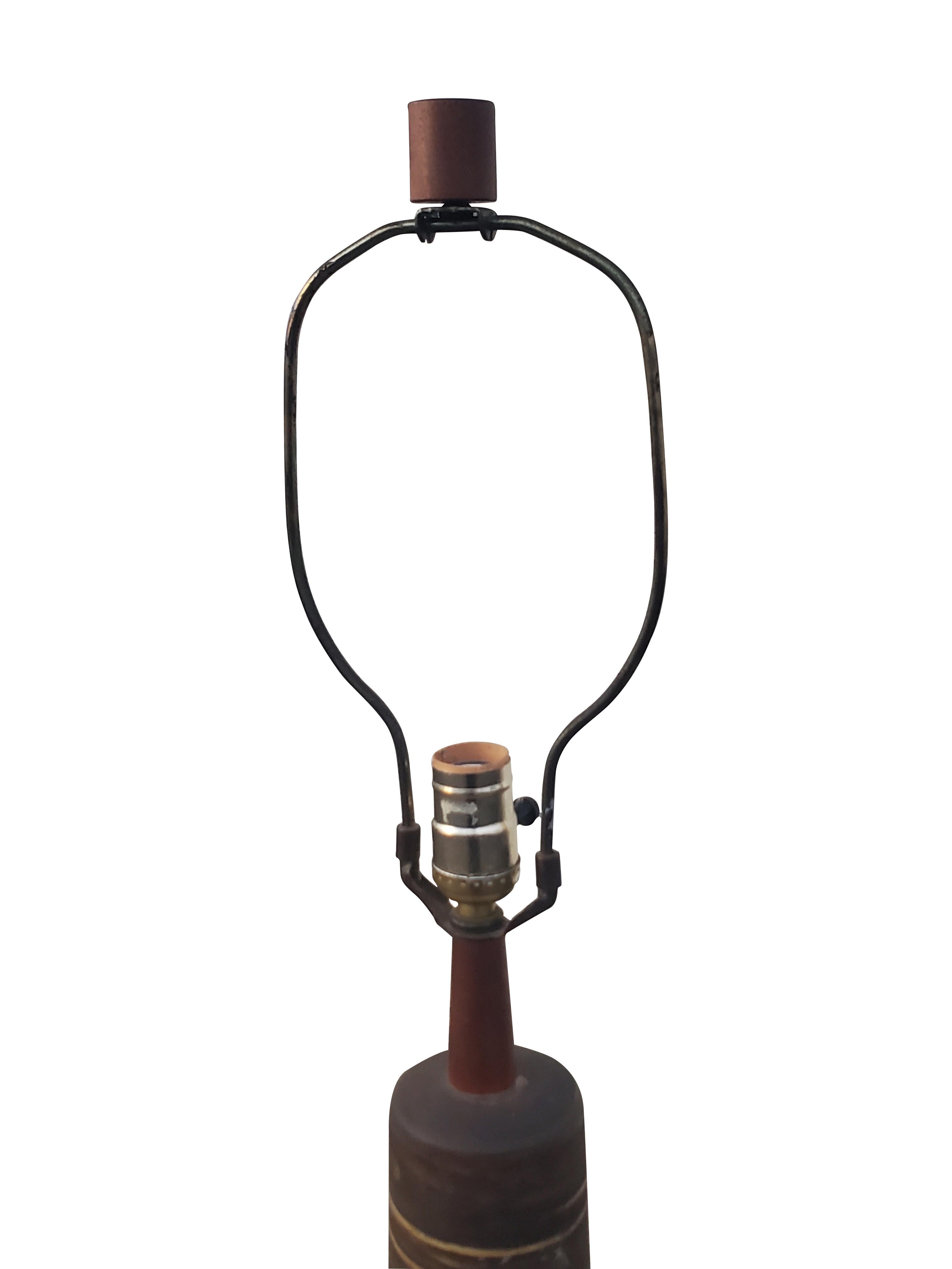 Gordon and Jane Martz Ceramic Table Lamp In Good Condition For Sale In Middlesex, NJ