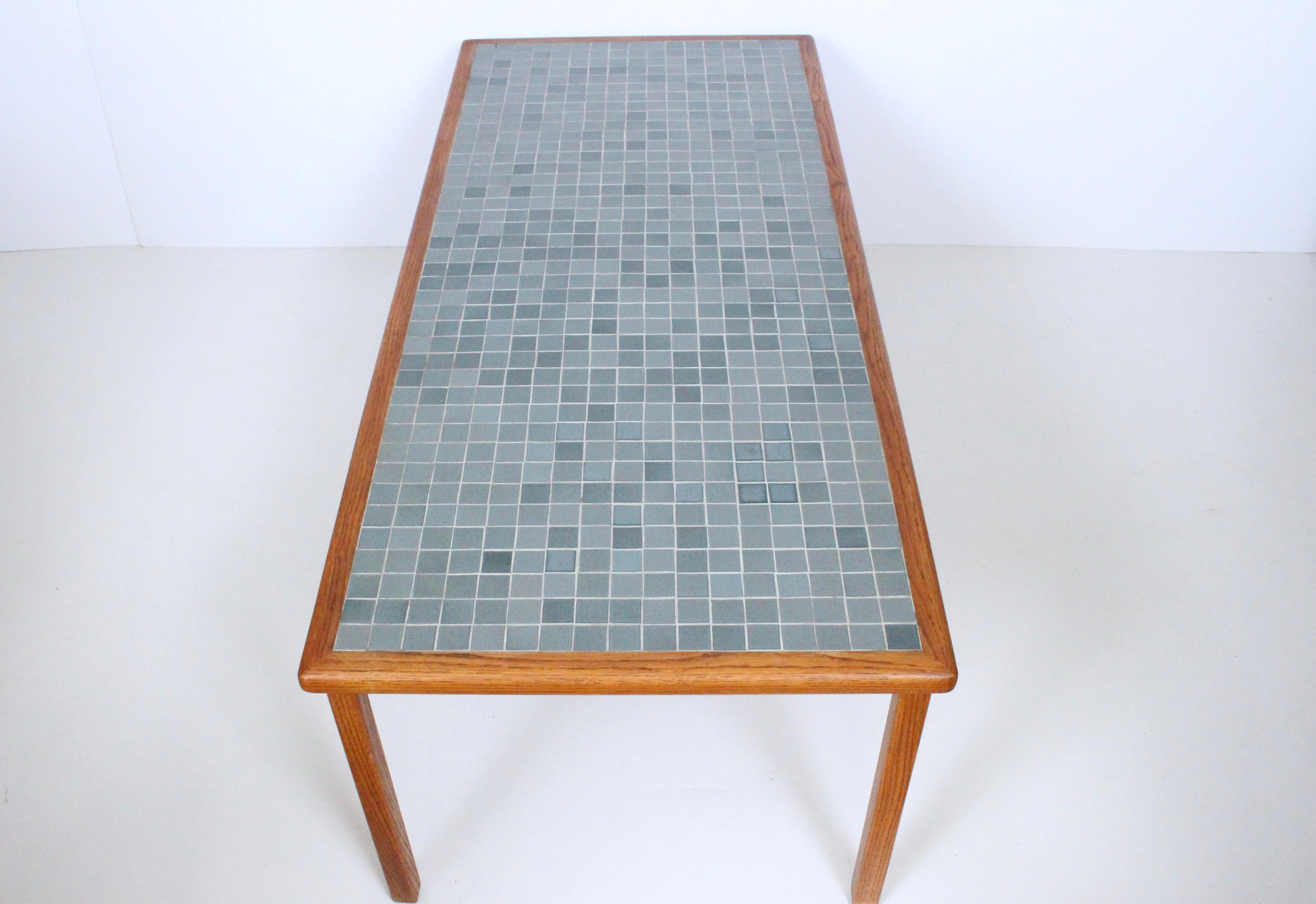 Mid-Century Modern Gordon and Jane Martz for Marshall Studios Teal Tile Coffee Table