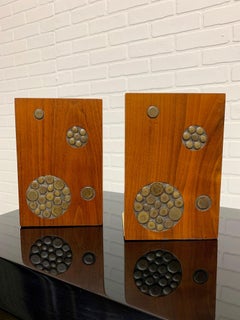 Gordon & Jane Martz for Marshall Studios Walnut and Tile Bookends