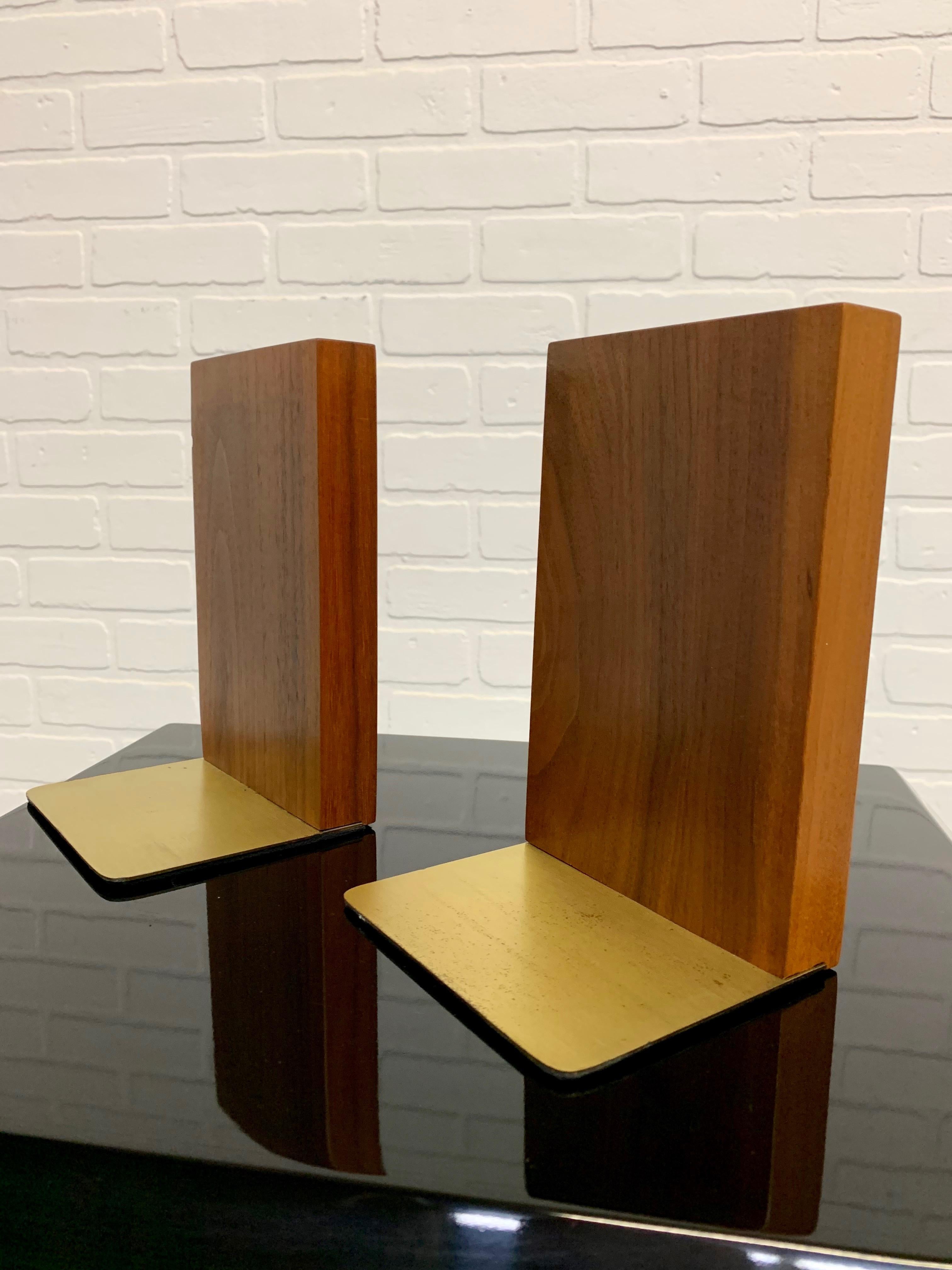 North American Gordon & Jane Martz for Marshall Studios Walnut and Tile Bookends