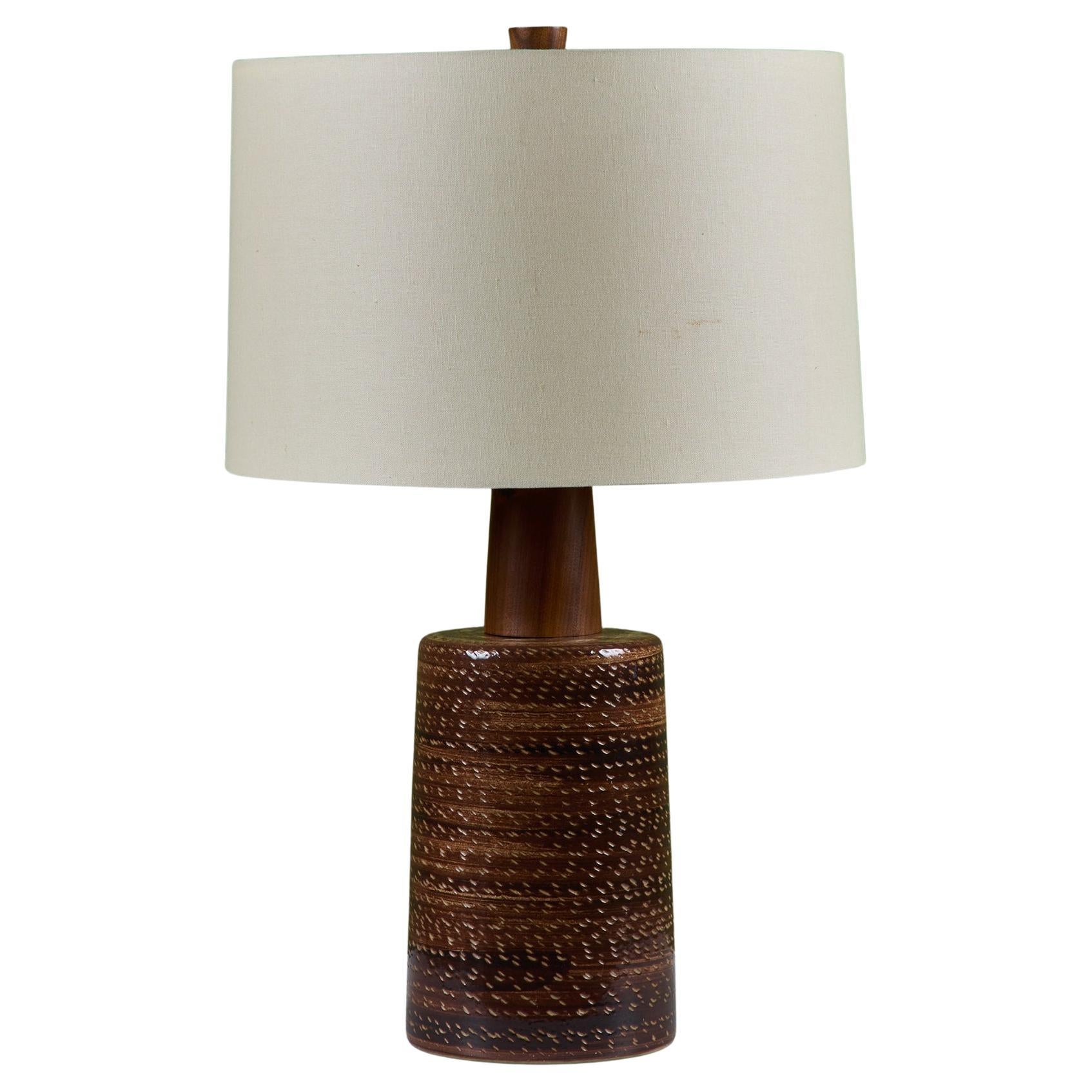 Gordon and Jane Martz Large Scale Brown Ceramic Glazed Table Lamp