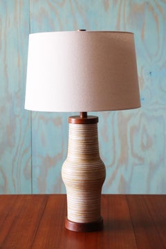 Gordon and Jane Martz M-166 Lamp for Marshall Studios yellow white and tan