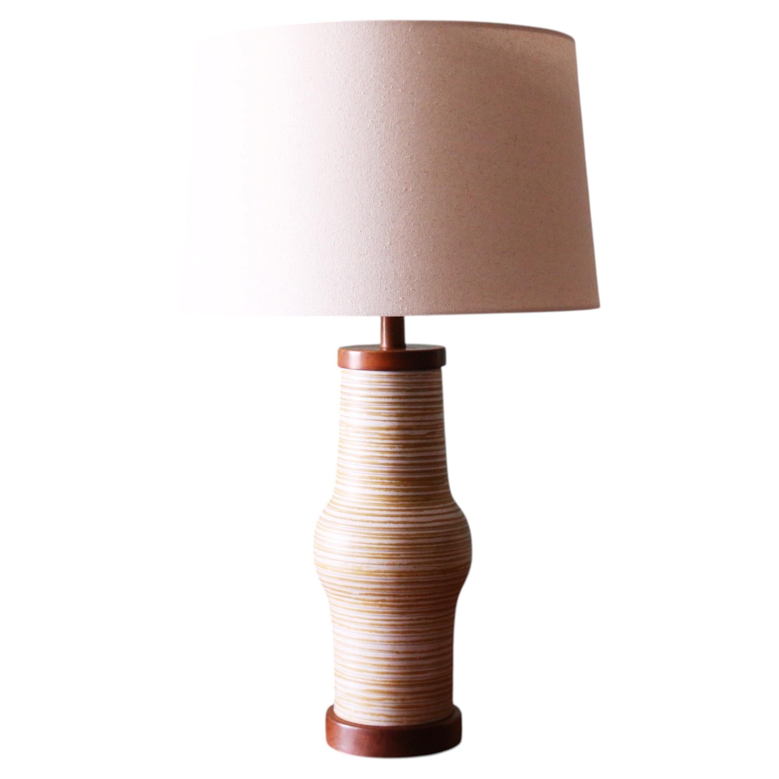 Gordon and Jane Martz M-166 Lamp for Marshall Studios yellow white and tan