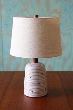 Gordon and Jane Martz M56 Lamp for Marshall Studios white tan black decorations