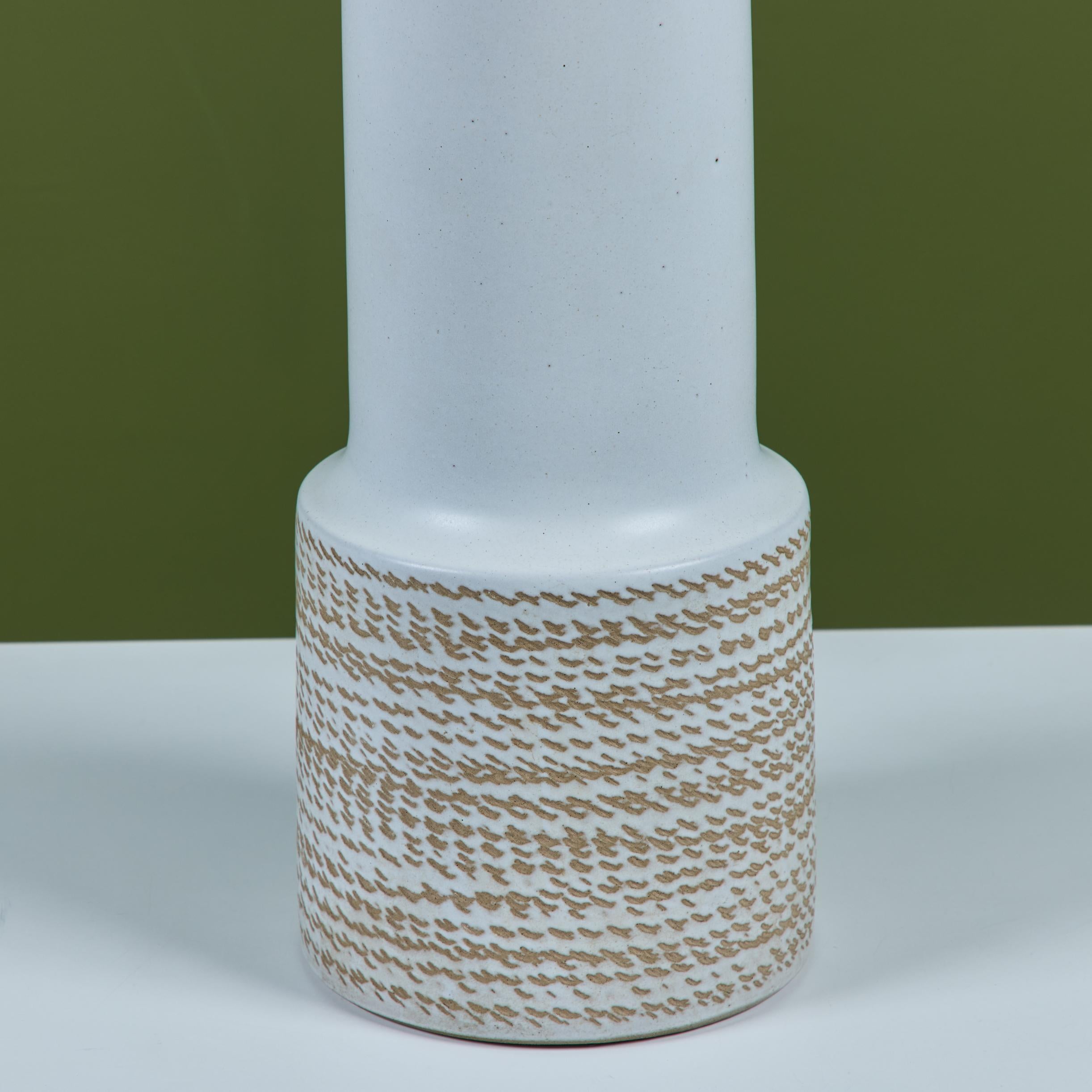 Gordon and Jane Martz Oversized White Ceramic Table Lamp For Sale 7