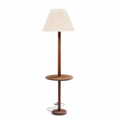 Gordon and Jane Martz Style Mid Century Walnut Floor Lamp Table