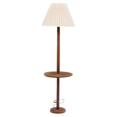 Gordon and Jane Martz Style Mid Century Walnut Floor Lamp Table