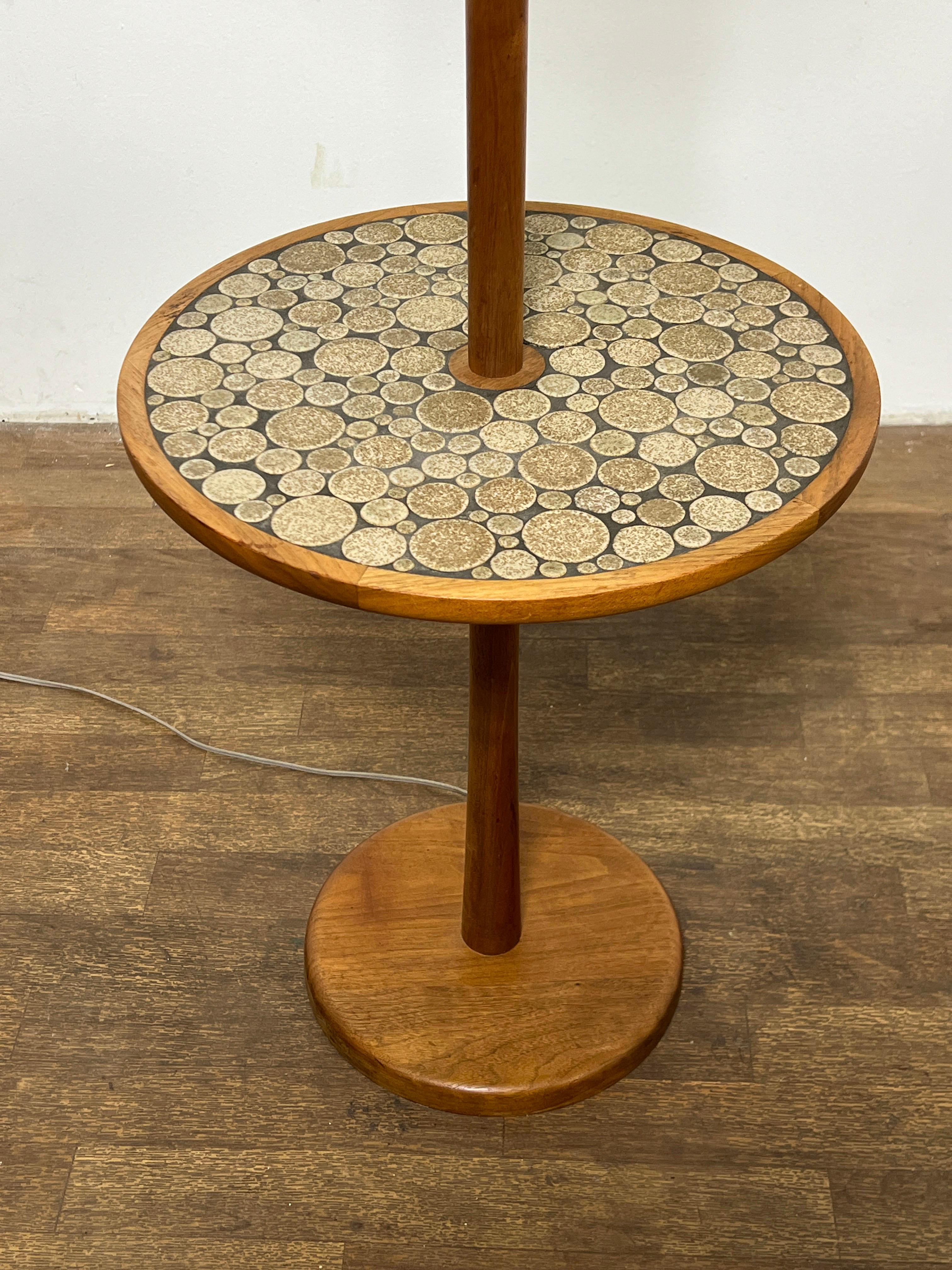 Tile table floor lamp by the studio craft potters Gordon and Jane Martz for Marshall Studios, circa 1960s.  

57