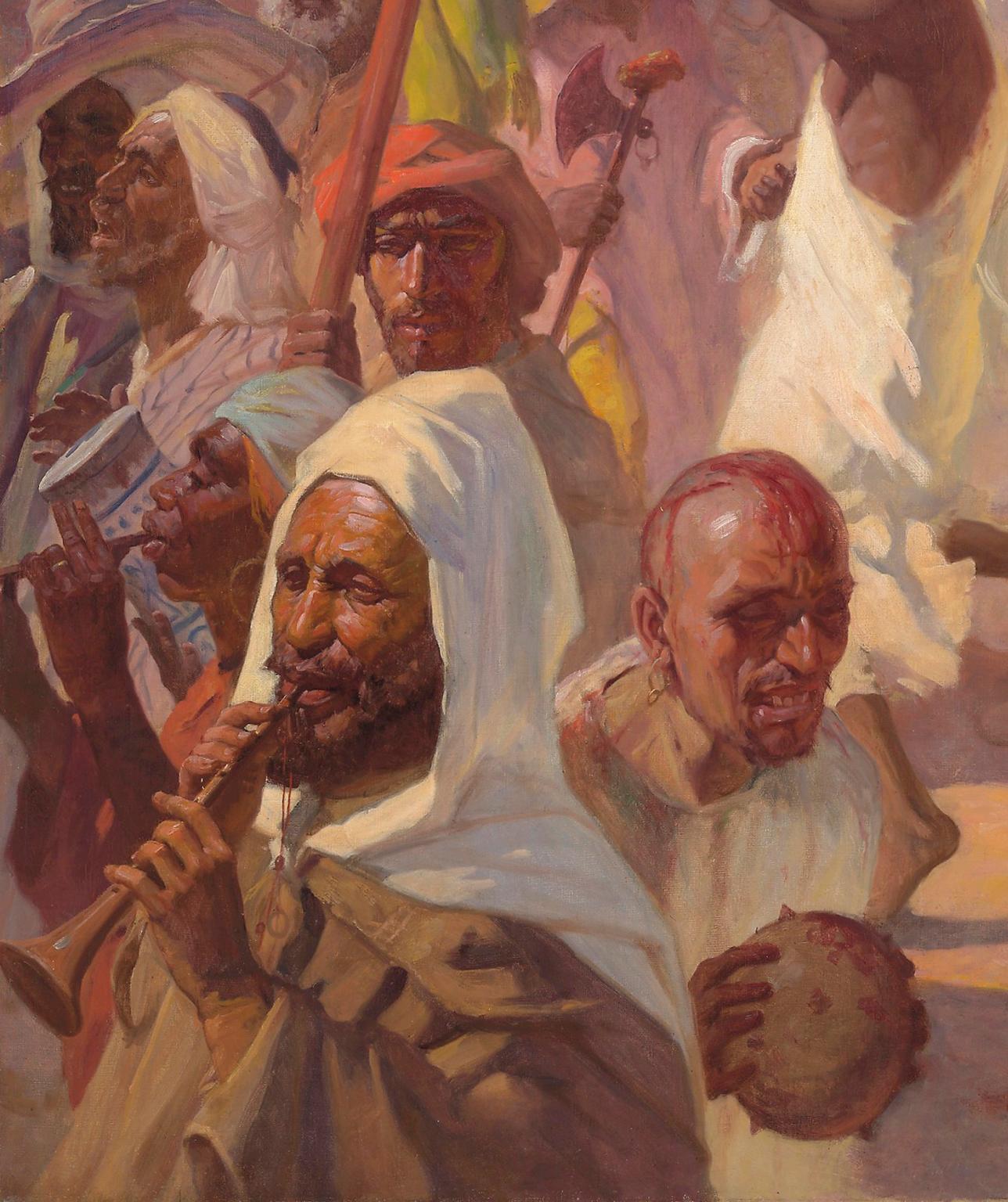 A Very Fine and Large Oil on Canvas 