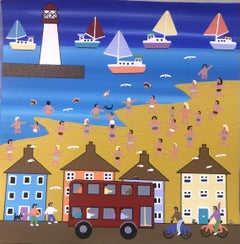 At the seaside, Painting, Acrylic on Paper