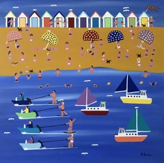 The speed boat race, Painting, Acrylic on MDF Panel