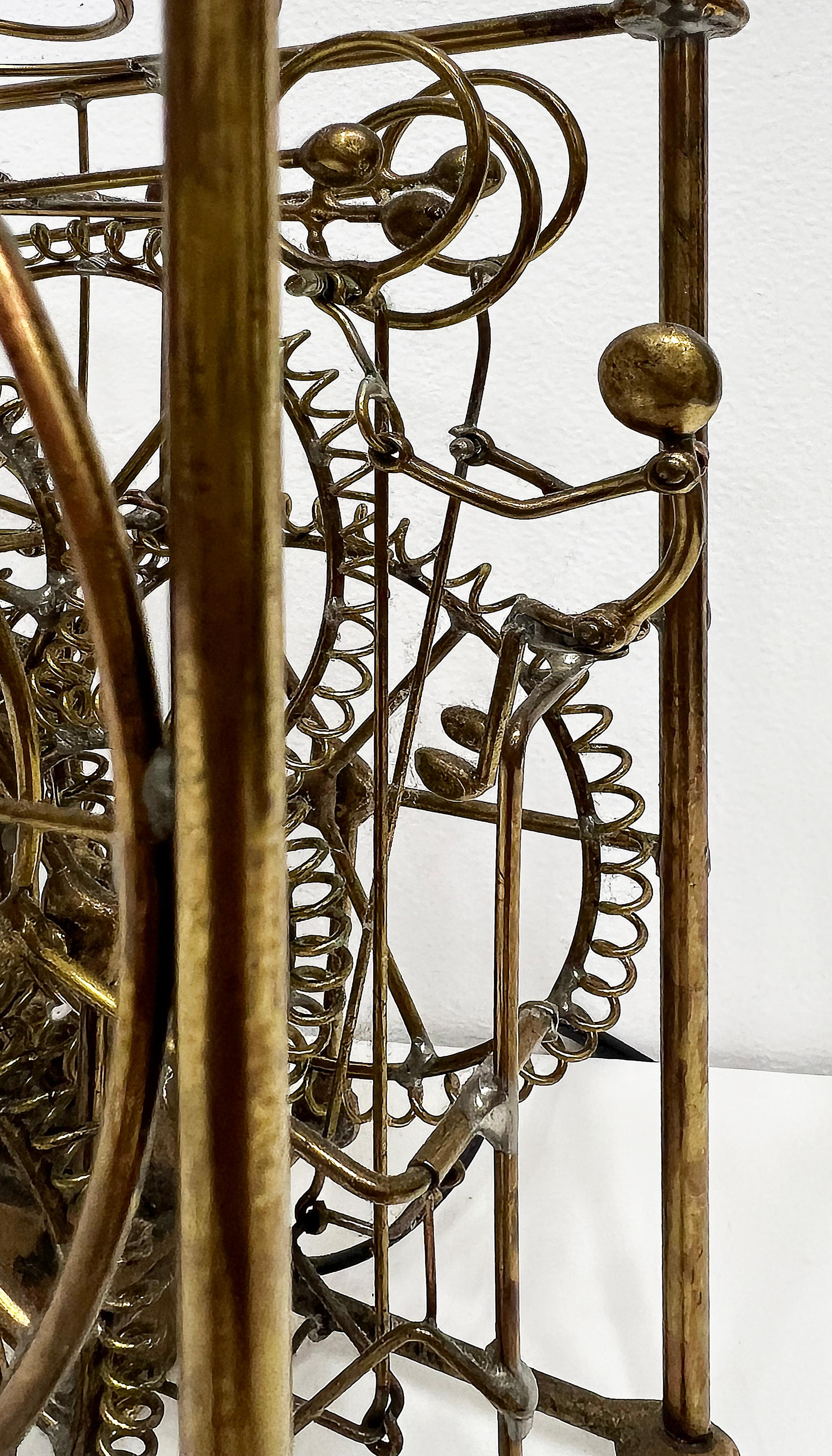 American Gordon Bradt 6 Man Kinetic Electric Skeleton Table Clock, 1993