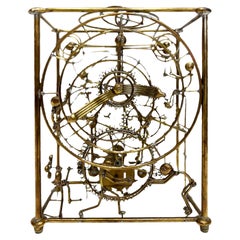Gordon Bradt 6 Man Kinetic Electric Skeleton Table Clock, 1993