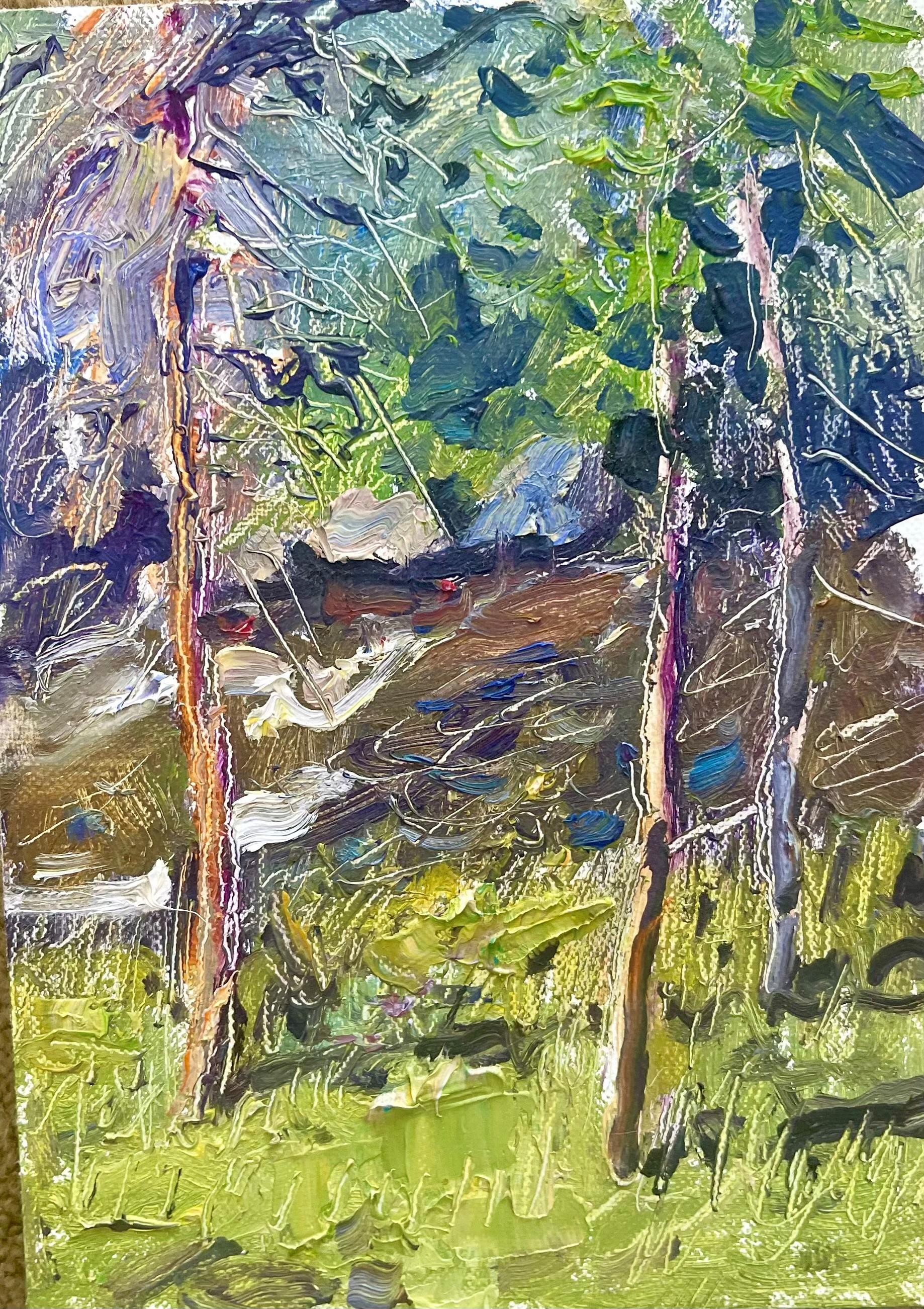 Gordon Brown Figurative Painting - "Elk River" Oil Painting