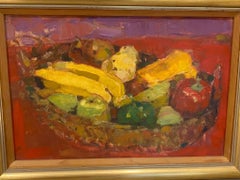Gordon Bryce, R.S.A., R.S.W. Fruit & Red Peppers Oil on Canvas Painting